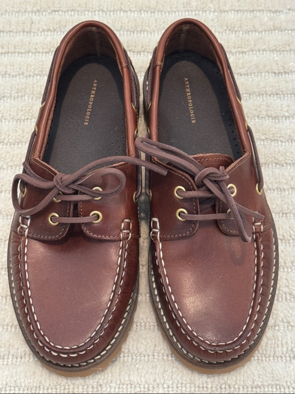 By Anthropologie Lug Boat Loafers 38 NWOB $198
